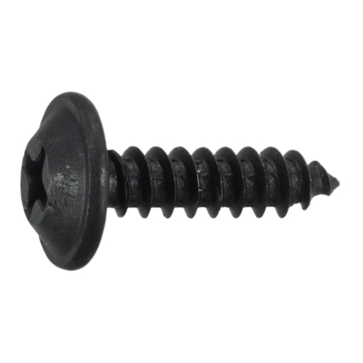 #8 x 5/8" Black Steel Phillips Flat Washer Head Sheet Metal Screws