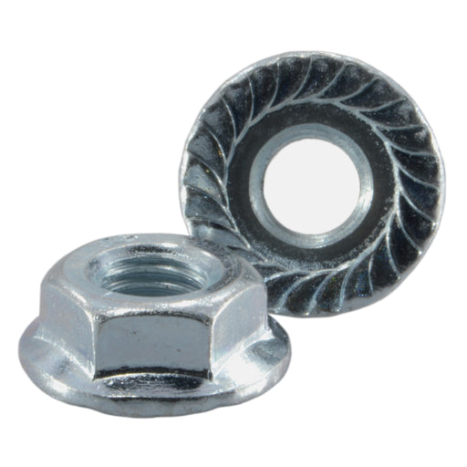 1/4"-28 Zinc Plated Steel Fine Thread Serrated Lock Nuts