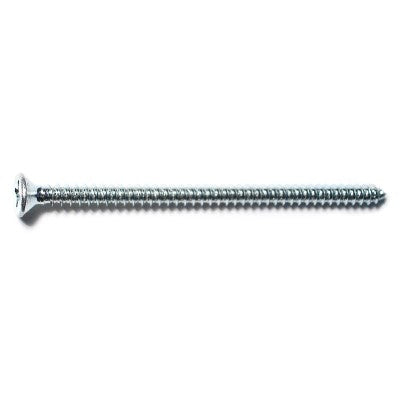 #12 x 4" Zinc Plated Steel Phillips Flat Head Sheet Metal Screws