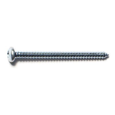 #4 x 1-1/2" Zinc Plated Steel Phillips Pan Head Sheet Metal Screws