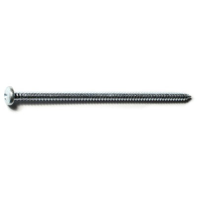 #10 x 4" Zinc Plated Steel Phillips Pan Head Sheet Metal Screws