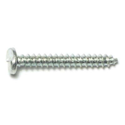 #8 x 1-1/4" Zinc Plated Steel One-Way Slotted Pan Head Sheet Metal Screws