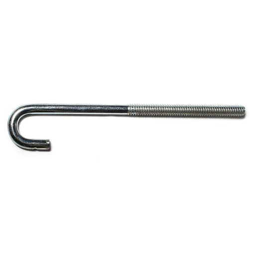 1/4" x 1/2" x 5" Zinc Plated Steel Coarse Thread J-Bolts