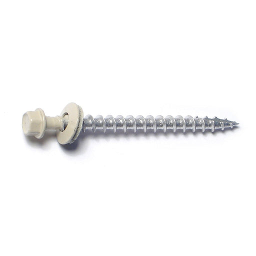 #10 x 2-1/2" Beige Painted Steel Hex Washer Head Pole Barn Self-Drilling Screws