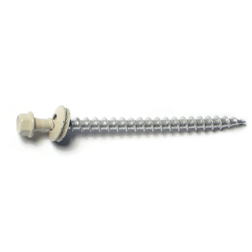 #10 x 3" Beige Painted Steel Hex Washer Head Pole Barn Self-Drilling Screws