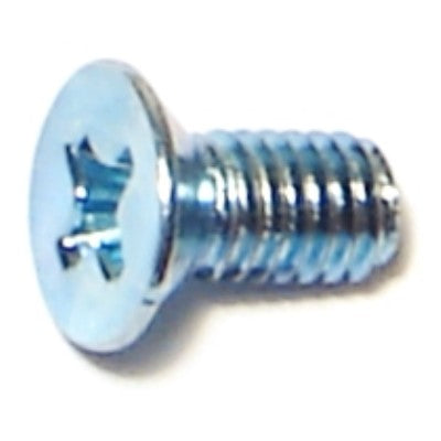 4mm-0.7 x 8mm Zinc Plated Class 4.8 Steel Coarse Thread Phillips Flat Head Machine Screws