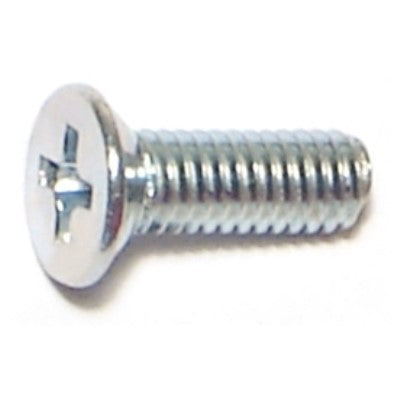 4mm-0.7 x 12mm Zinc Plated Class 4.8 Steel Coarse Thread Phillips Flat Head Machine Screws