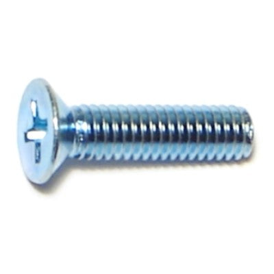 4mm-0.7 x 16mm Zinc Plated Class 4.8 Steel Coarse Thread Phillips Flat Head Machine Screws