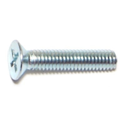 4mm-0.7 x 20mm Zinc Plated Class 4.8 Steel Coarse Thread Phillips Flat Head Machine Screws