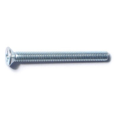 4mm-0.7 x 40mm Zinc Plated Class 4.8 Steel Coarse Thread Phillips Flat Head Machine Screws