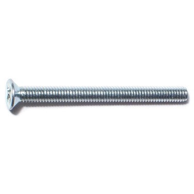 4mm-0.7 x 45mm Zinc Plated Class 4.8 Steel Coarse Thread Phillips Flat Head Machine Screws