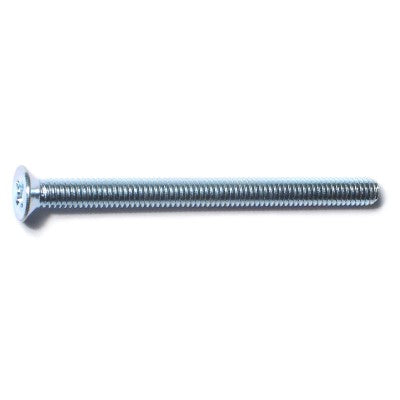 4mm-0.7 x 50mm Zinc Plated Class 4.8 Steel Coarse Thread Phillips Flat Head Machine Screws