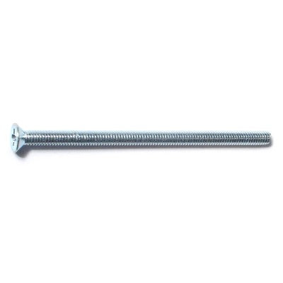 4mm-0.7 x 70mm Zinc Plated Class 4.8 Steel Coarse Thread Phillips Flat Head Machine Screws