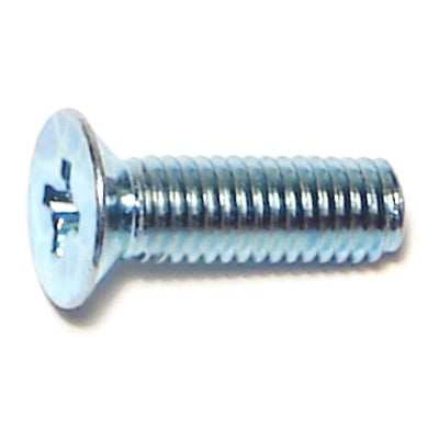 5mm-0.8 x 16mm Zinc Plated Class 4.8 Steel Coarse Thread Phillips Flat Head Machine Screws