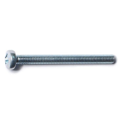 4mm-0.7 x 45mm Zinc Plated Class 4.8 Steel Coarse Thread Phillips Pan Head Machine Screws