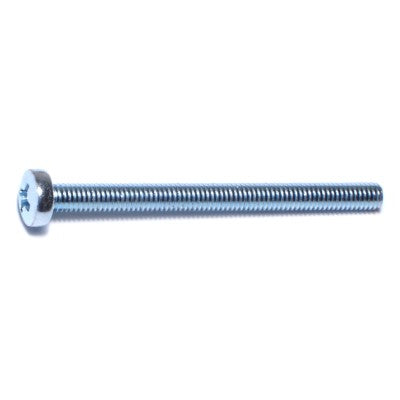 4mm-0.7 x 50mm Zinc Plated Class 4.8 Steel Coarse Thread Phillips Pan Head Machine Screws