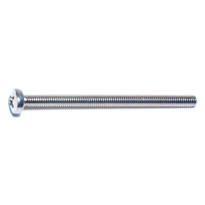 4mm-0.7 x 60mm Zinc Plated Class 4.8 Steel Coarse Thread Phillips Pan Head Machine Screws