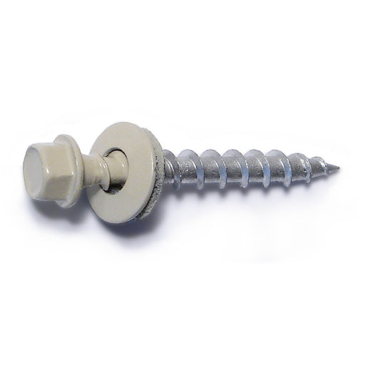 #10 x 1-1/2" Beige Painted Steel Hex Washer Head Pole Barn Self-Drilling Screws