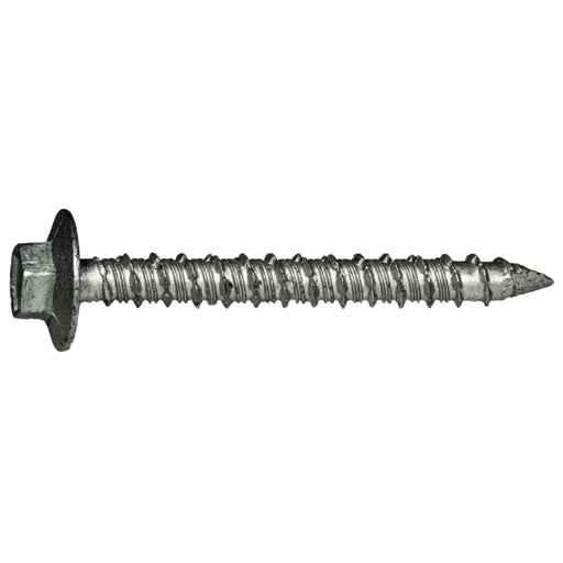 1/4" x 2-1/4" Silver Ruspert Coated Steel Hex Flange Head Tapcon Masonry Screws