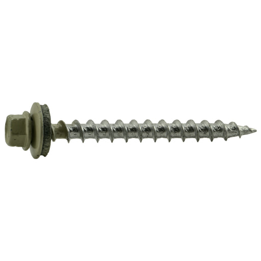 #10 x 2" Beige Painted Steel Hex Washer Head Pole Barn Self-Drilling Screws