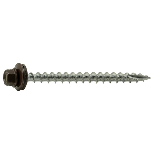 #10 x 2-1/2" Brown Painted Steel Hex Washer Head Pole Barn Self-Drilling Screws