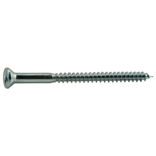 #10 x 2-3/4" Zinc Plated Steel Phillips Flat Head Wood Screws