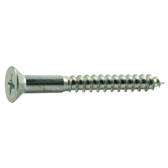 #14 x 2-1/4" Zinc Plated Steel Phillips Flat Head Wood Screws