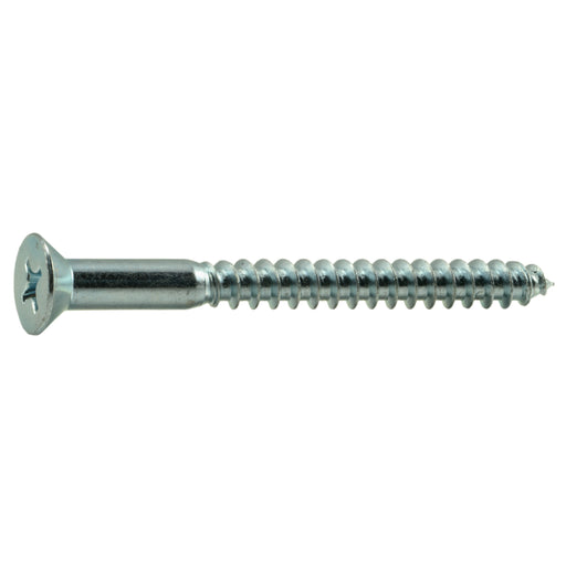 #16 x 3" Zinc Plated Steel Phillips Flat Head Wood Screws