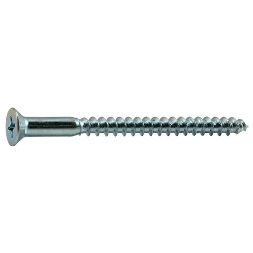 #16 x 3-1/2" Zinc Plated Steel Phillips Flat Head Wood Screws