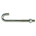 3/8"-16" x 5" Zinc Plated Steel Coase Thread J-Bolt w/ Nut