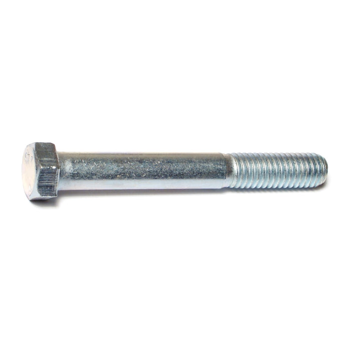 7/16"-14 x 3-1/2" Zinc Plated Grade 5 Steel Coarse Thread Hex Cap Screws