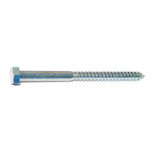 3/8" x 5" Zinc Plated Grade 2 / A307 Steel Hex Head Lag Screws