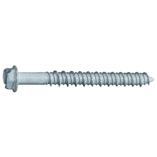 1/4" x 2-1/4" White Ruspert Coated Steel Hex Washer Head Masonry Screws