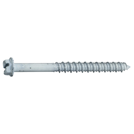 1/4" x 2-3/4" White Ruspert Coated Steel Hex Washer Head Masonry Screws