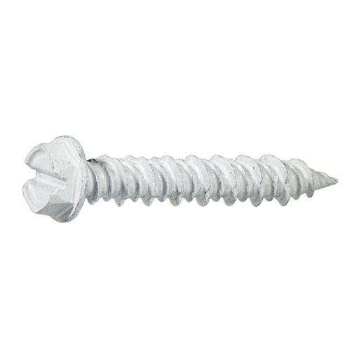 3/16" x 1-1/4" White Ruspert Coated Steel Hex Washer Head Masonry Screws