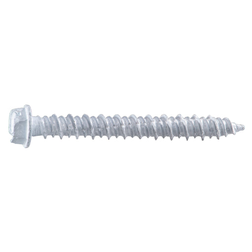 3/16" x 2-1/4" White Ruspert Coated Steel Hex Washer Head Masonry Screws