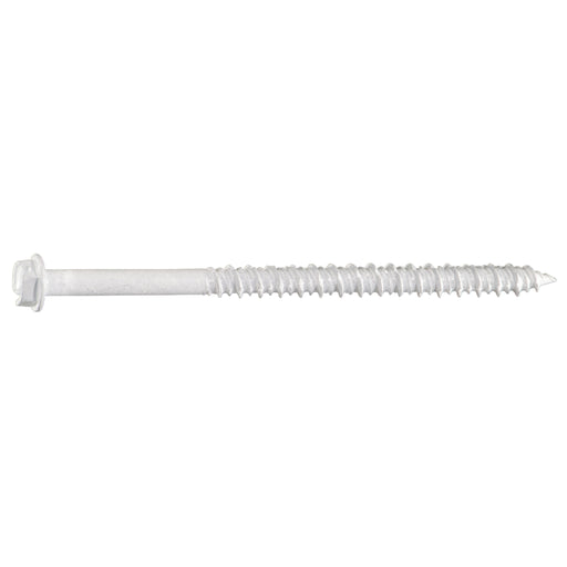 3/16" x 3-1/4" White Ruspert Coated Steel Hex Washer Head Masonry Screws