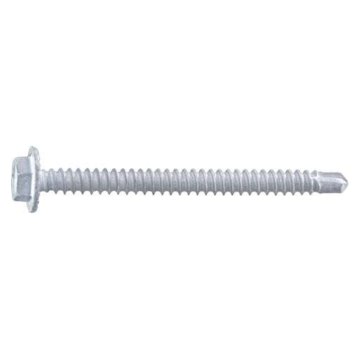 #8 x 2" White Ruspert Coated Steel Hex Washer Head Self-Drilling Screws