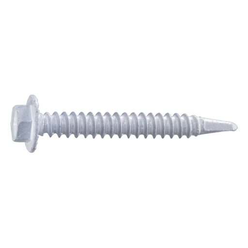 #10 x 1-1/2" White Ruspert Coated Steel Hex Washer Head Self-Drilling Screws