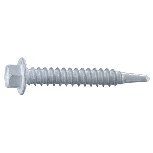 #12 x 1-1/2" White Ruspert Coated Steel Hex Washer Head Self-Drilling Screws