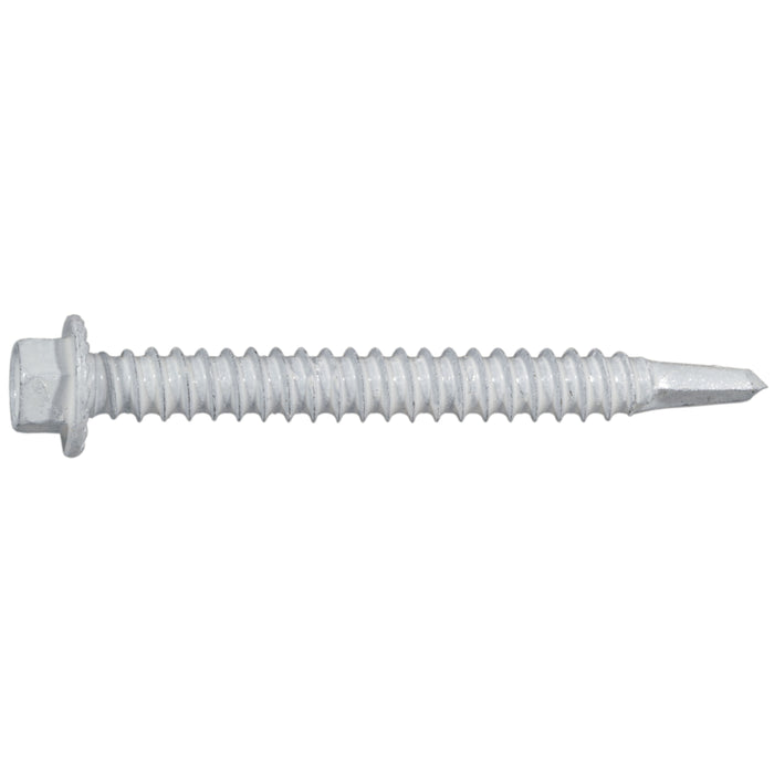 #12 x 2" White Ruspert Coated Steel Hex Washer Head Self-Drilling Screws