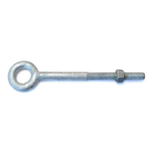 3/8"-16 x 3/4" x 5" x 6-1/2" Hot Dip Galvanized Steel Coarse Thread Eye Bolts