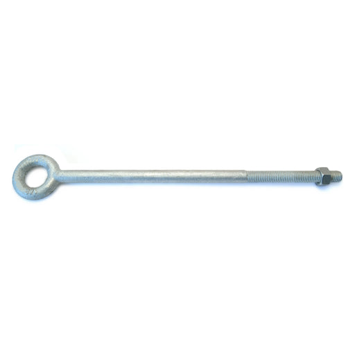 1/2"-13 x 1" x 12" x 14" Hot Dip Galvanized Steel Coarse Thread Eye Bolts