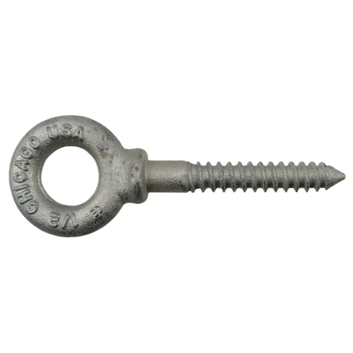 1/2" x 1" x 3-1/4" Hot Dip Galvanized Steel Shoulder Eye Lag Screws