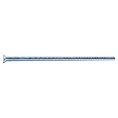 #10-24 x 6" Zinc Plated Steel Coarse Thread Phillips Flat Head Machine Screws