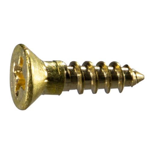 #3 x 3/8" Brass Phillips Flat Head Wood Screws