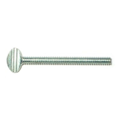 #10-24 x 2" Zinc Plated Steel Coarse Thread Spade Head Thumb Screws