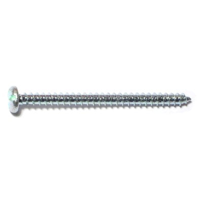 #10 x 2-1/2" Zinc Plated Steel Slotted Pan Head Sheet Metal Screws