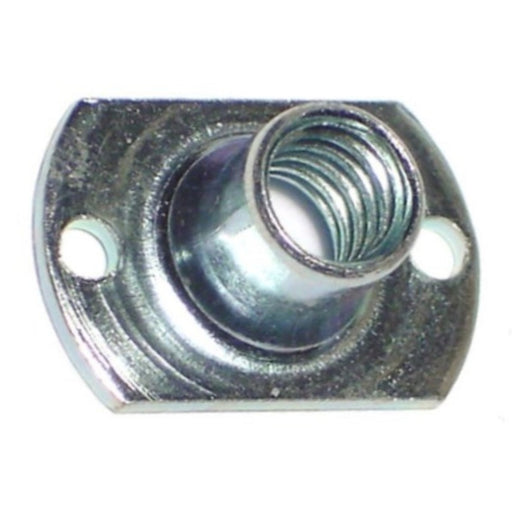 1/4"-20 x 1/4" Zinc Plated Steel Coarse Thread Brad Hole Tee Nuts