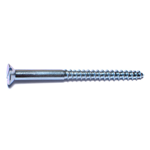 #12 x 3" Zinc Plated Steel Slotted Flat Head Wood Screws